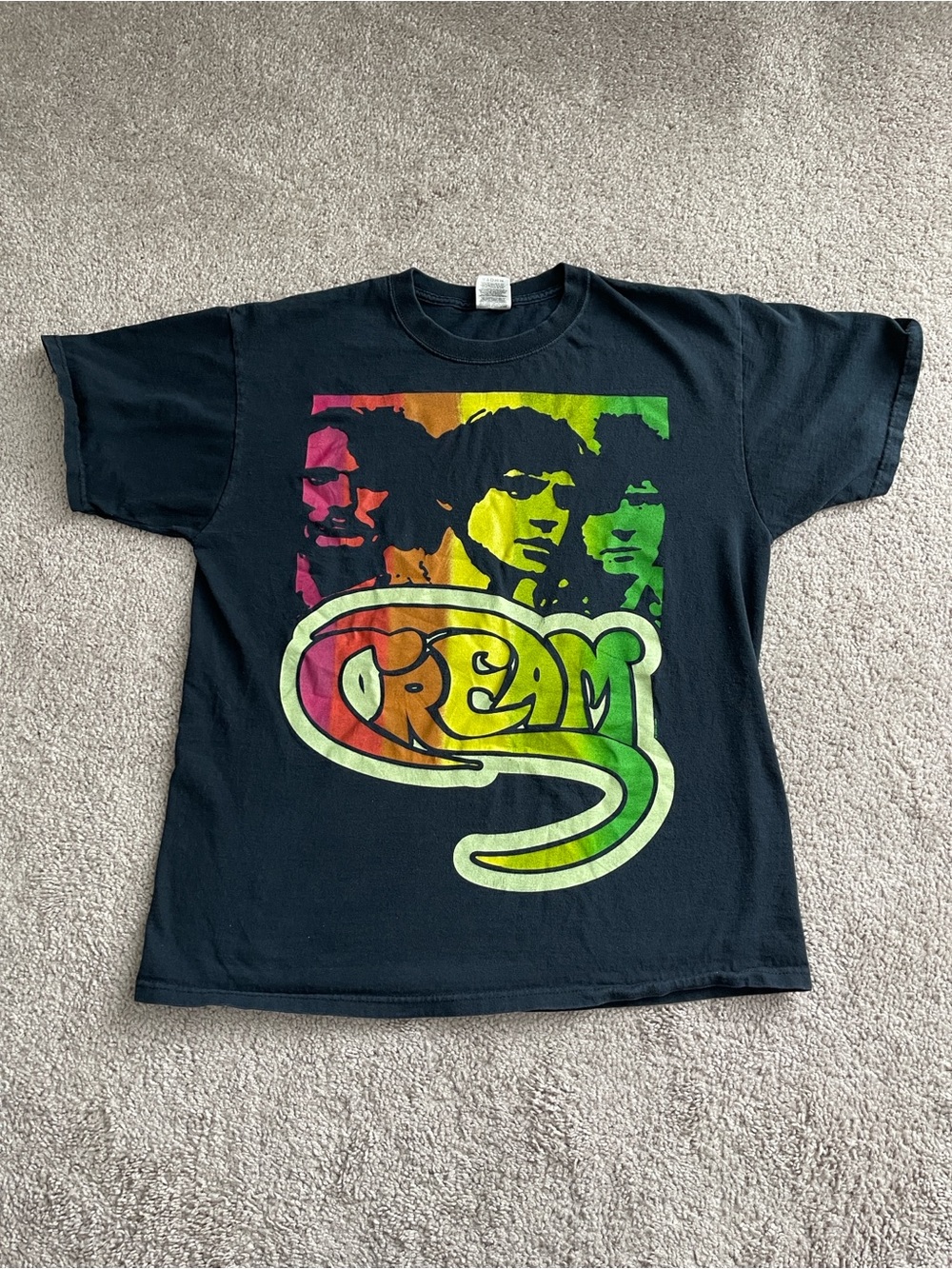 2000s Cream Band Tee Fruit of the Loom Heavy Cotton Large 22x27.5